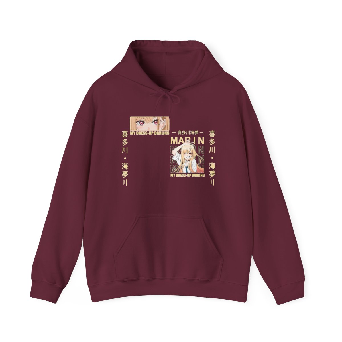 colanperd Anime My Dress-Up Darling Hoodie Marin Kitagawa Printed Hip Hop Streetwear Sweatshirts Black